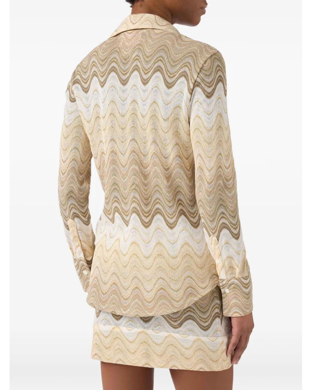 Mc2 Saint Barth Natural Joys Degradé Raschel Shirt With Wave Pattern