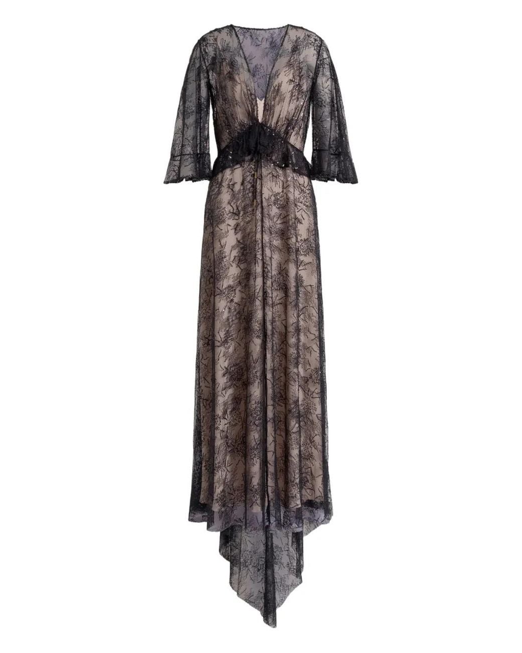 Alberta Ferretti White V-Neck Maxi Dress