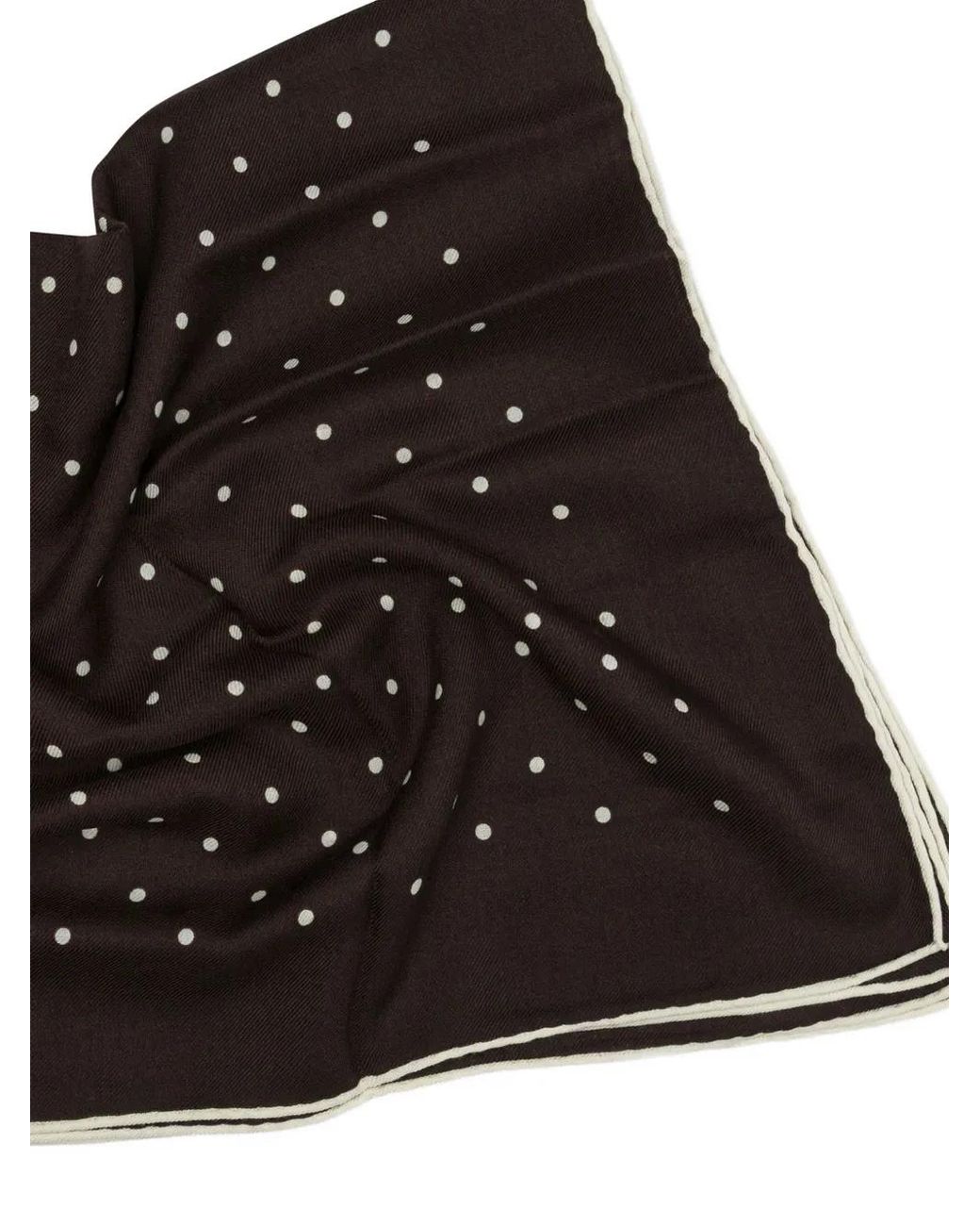 Destin Black Polka-Dot Wool Scarf