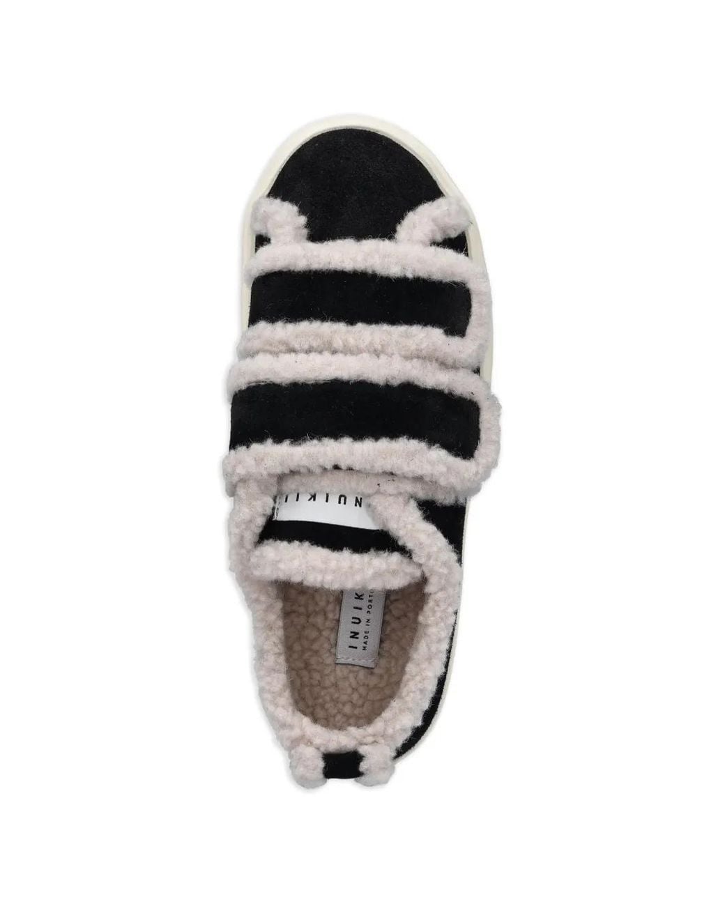 Inuikii Black Shearling-Trim Sneakers