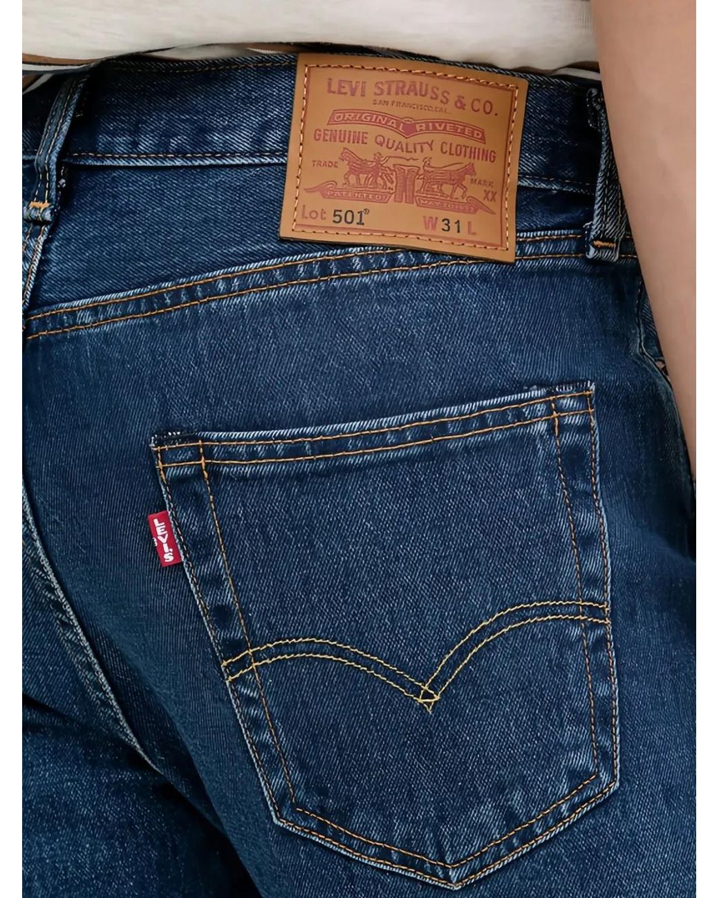 Levi's Blue 501 Logo-Patch Shorts for men