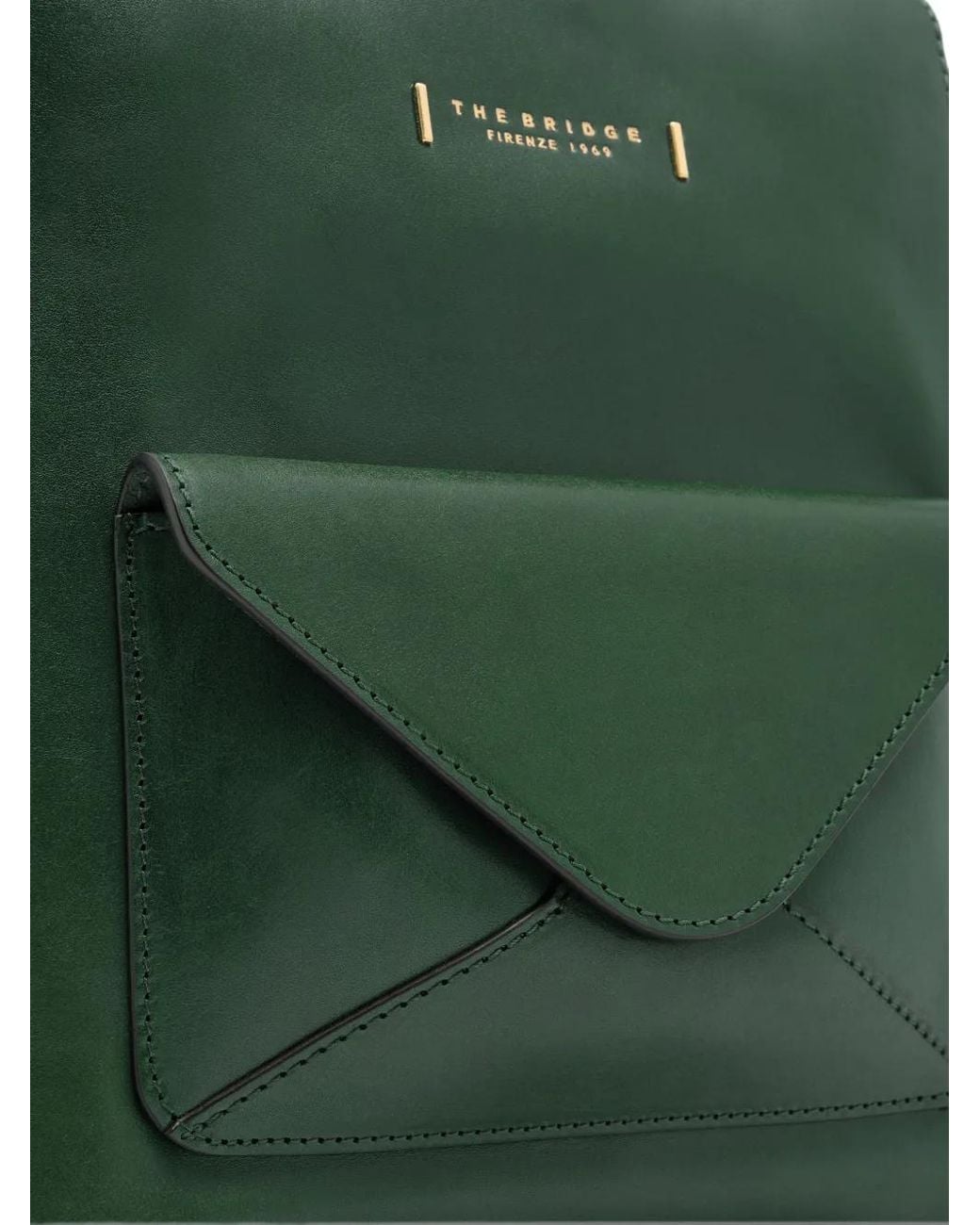 The Bridge Envelope-Pocket Leather Backpack in Green | Lyst