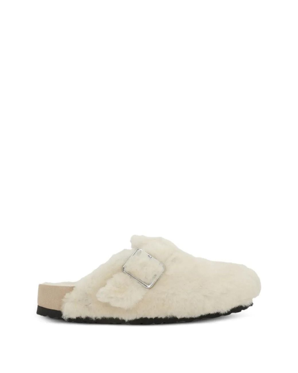 Birkenstock White Boston Shearling Mules