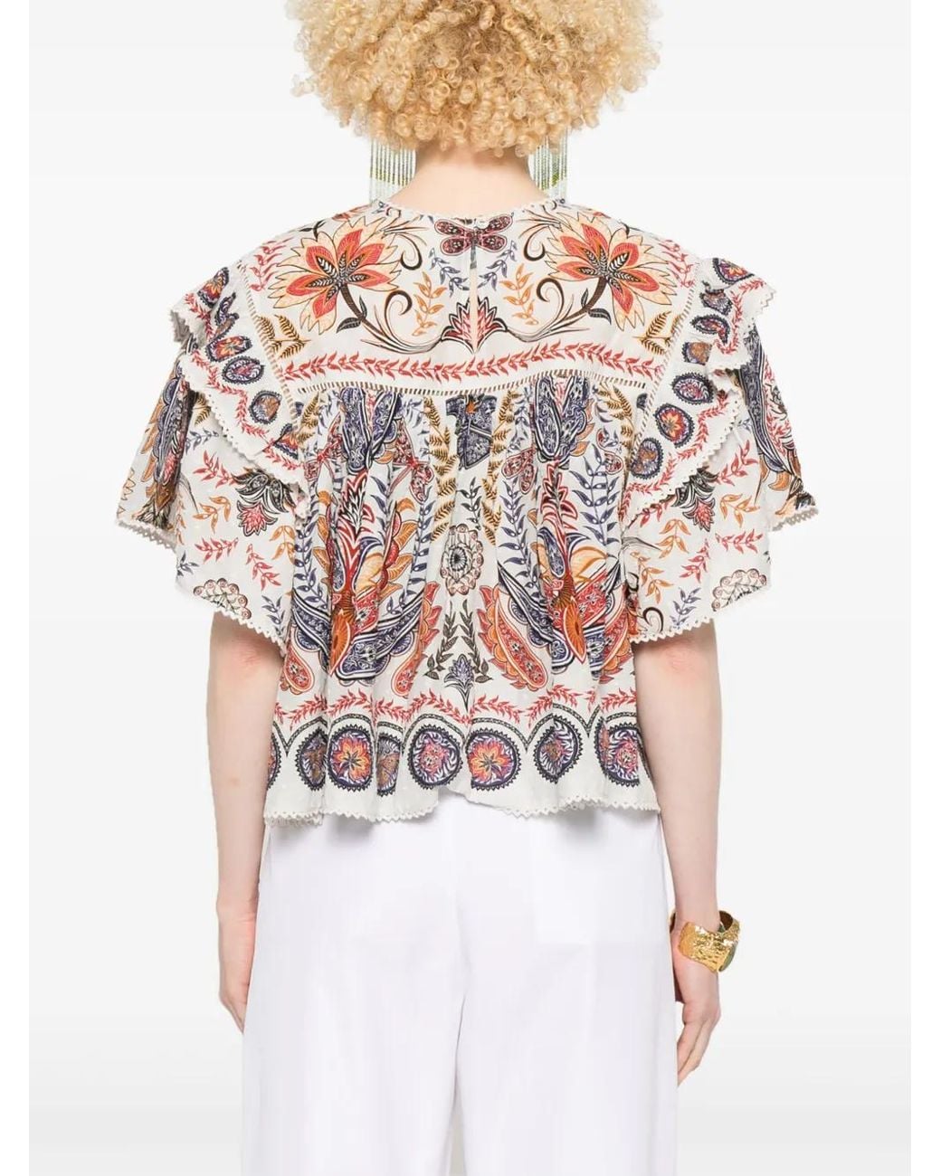 Farm Rio White Boho Glam Blouse