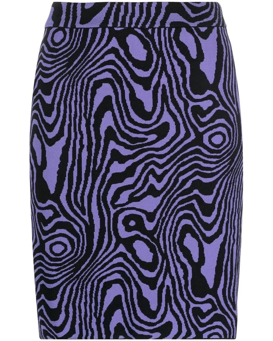 Moschino Blue Graphic-Pattern Knitted Mini Skirt