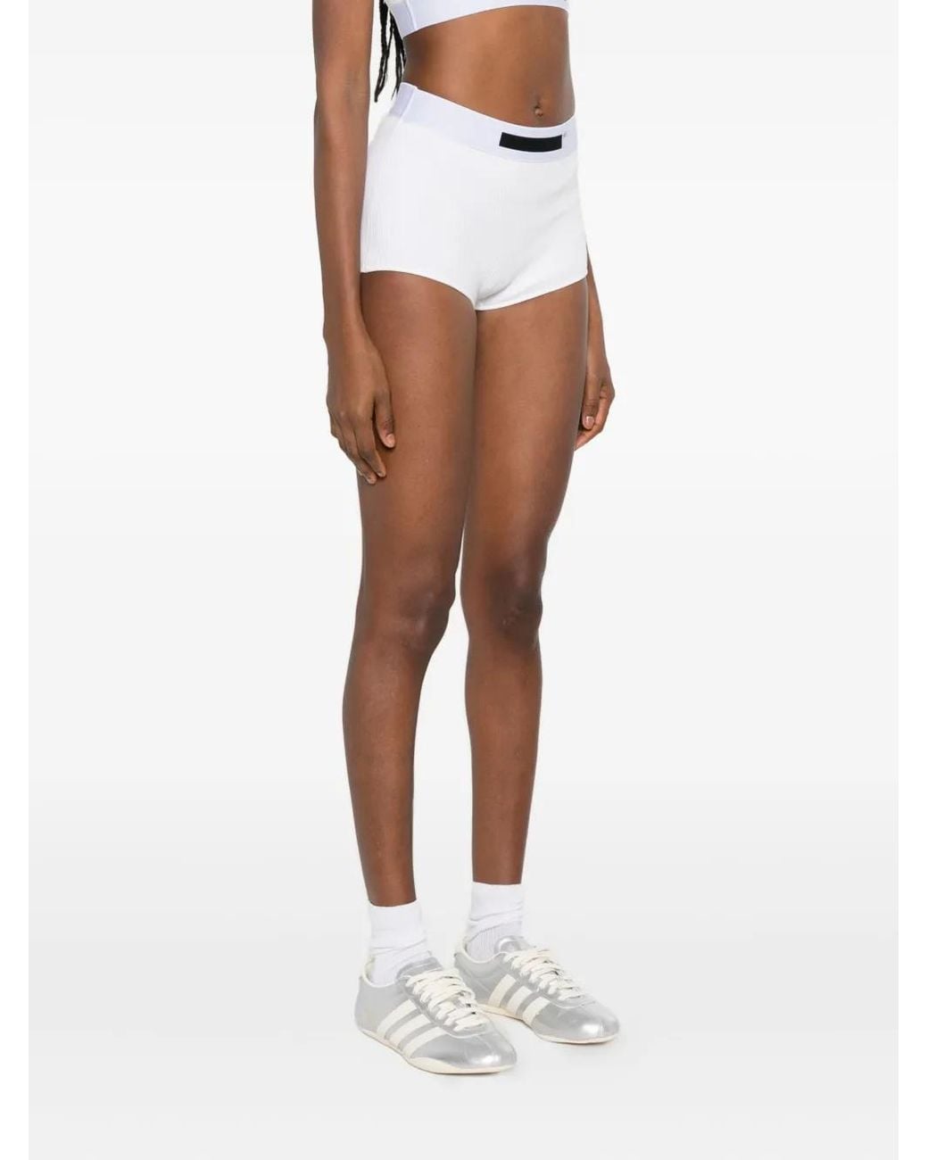 MEDEA White Logo-Detail Performance Shorts