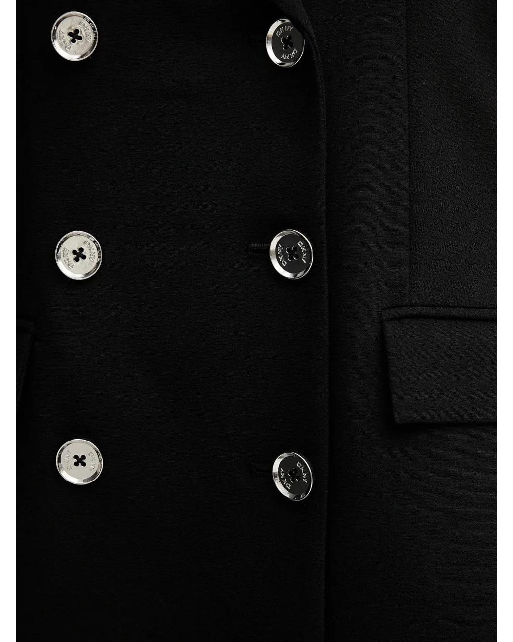 Vestido Corto Con Cuello Halter Y Botones DKNY de color Black