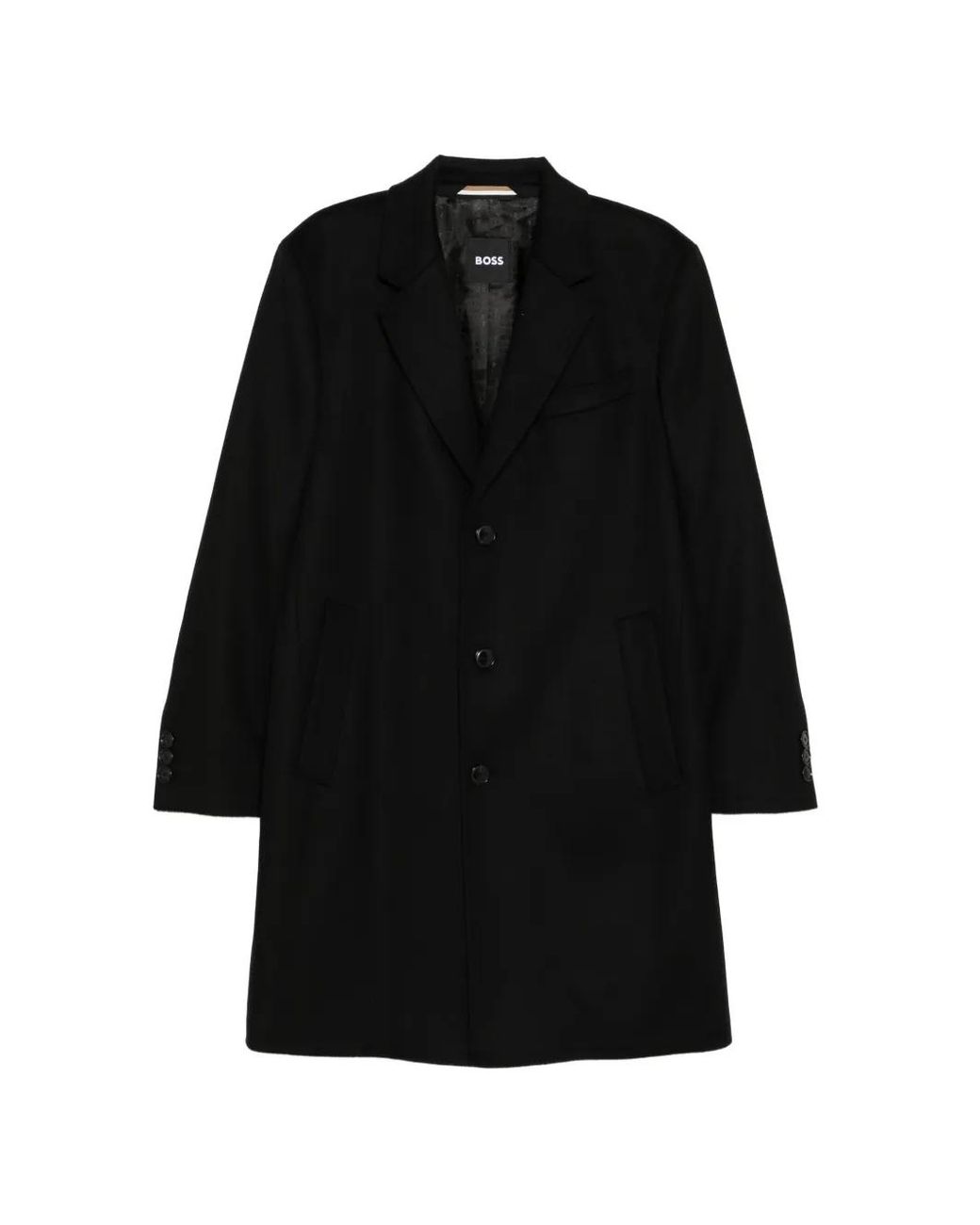 Boss Black Single-Breasted Coat for men
