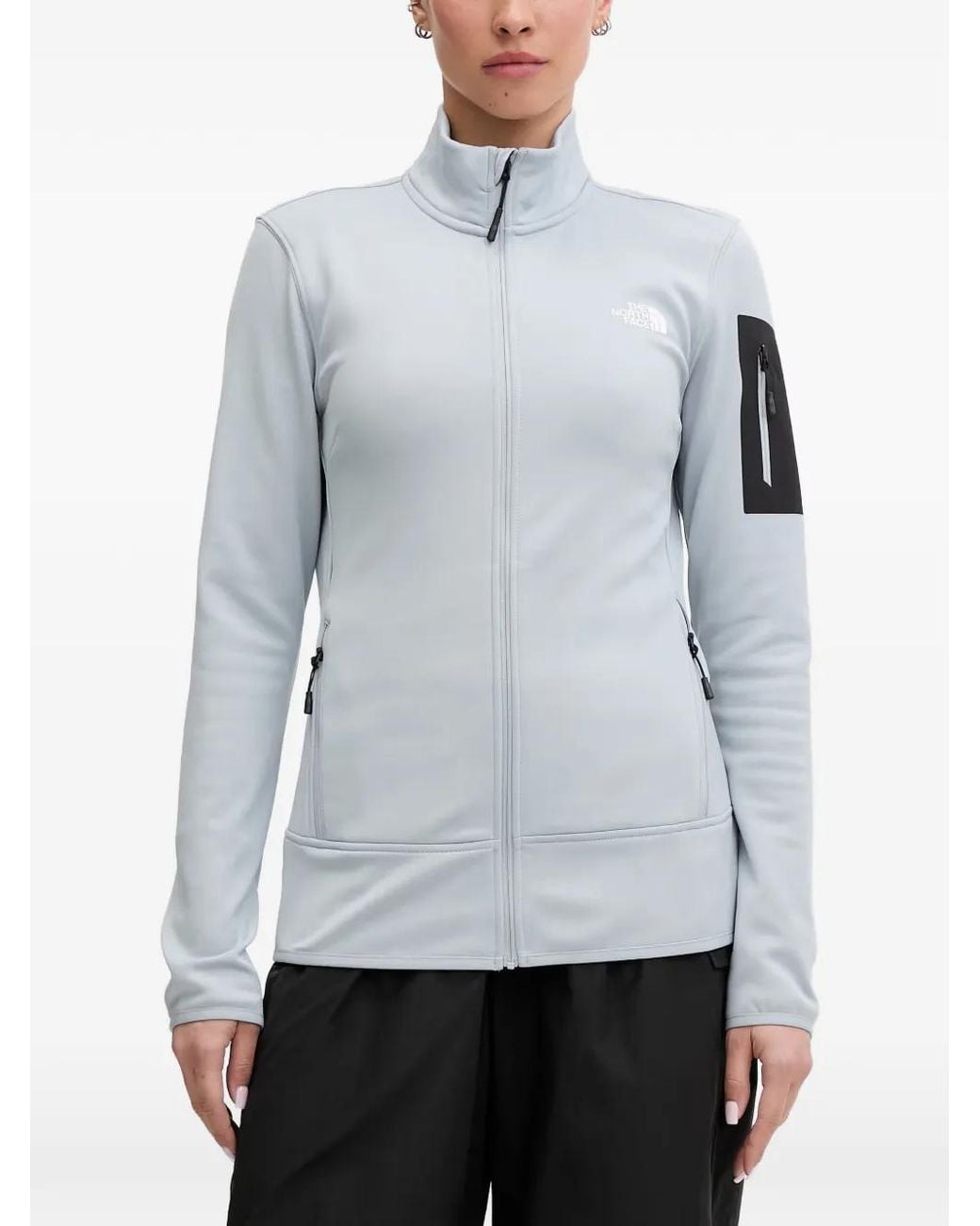 The North Face Gray Logo-Print Zip-Fastening Jacket