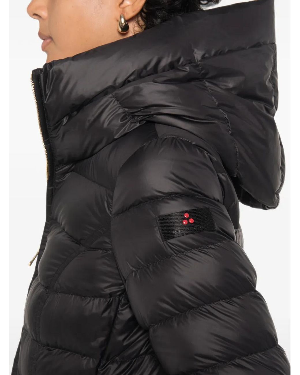 Peuterey Gray Quilted Hooded Coat