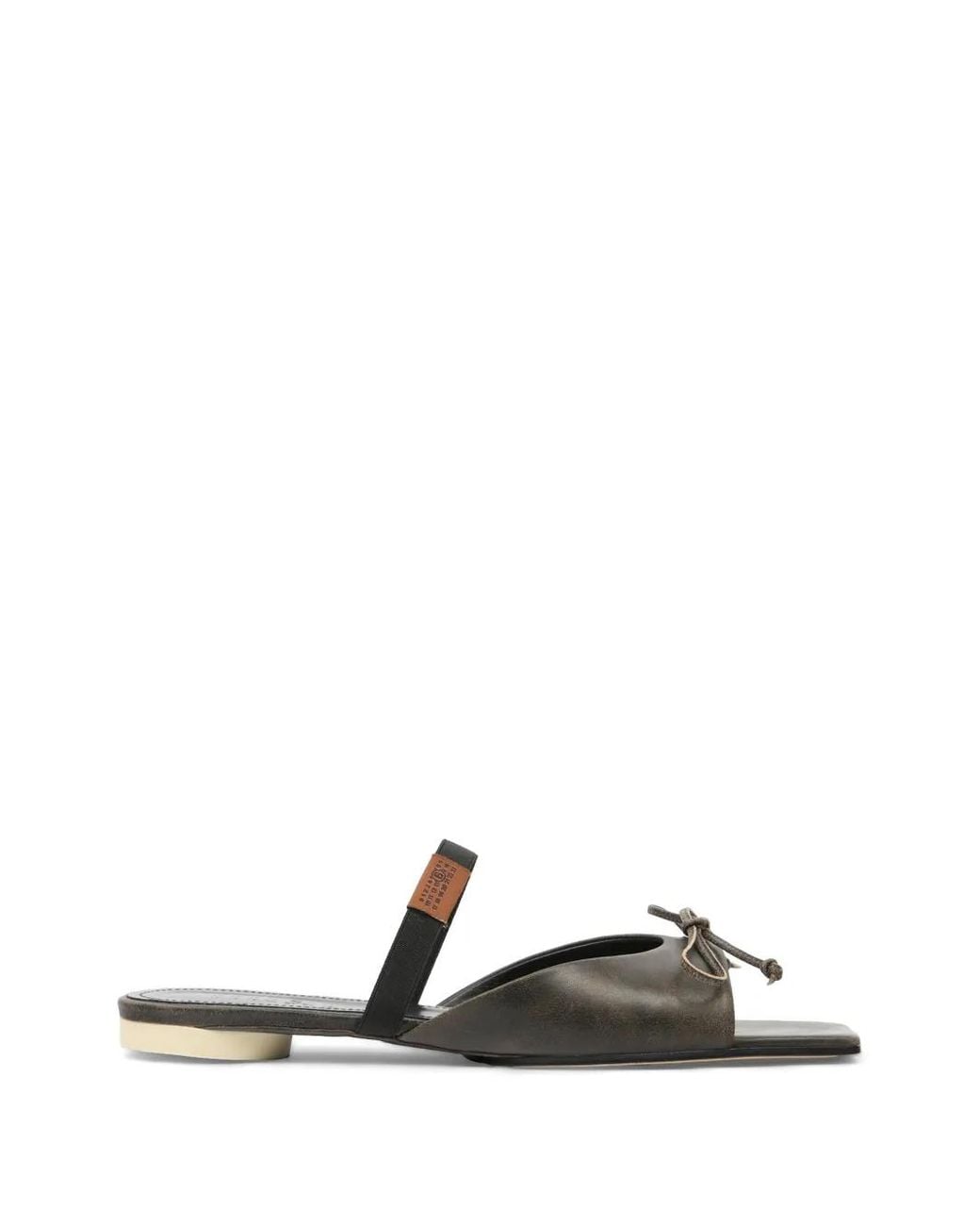 MM6 by Maison Margiela White Bow-Detailed Leather Slingback Shoes