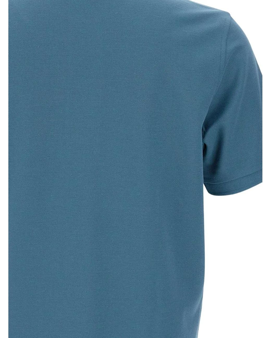 Psycho Bunny Blue Classic Logo-Embroidered Polo Shirt for men