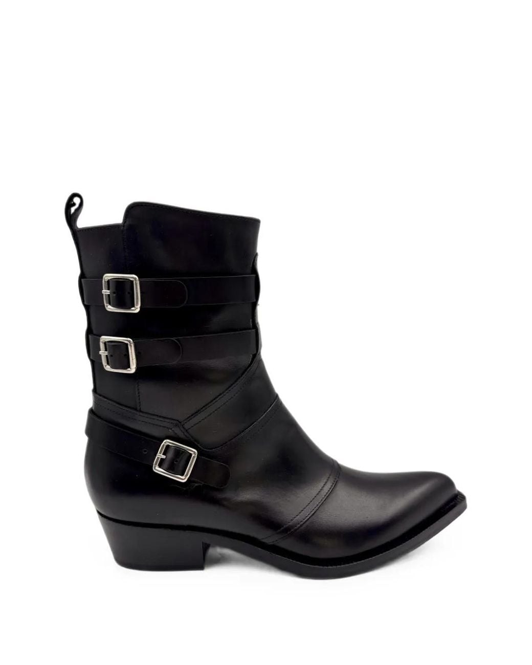 Guglielmo Rotta Black Buckled Leather Boots