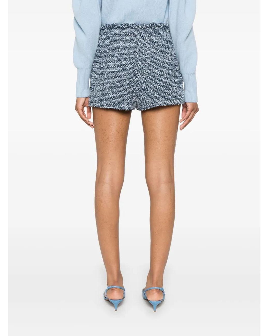 Valentino Garavani Blue Tweed Denim Skirt