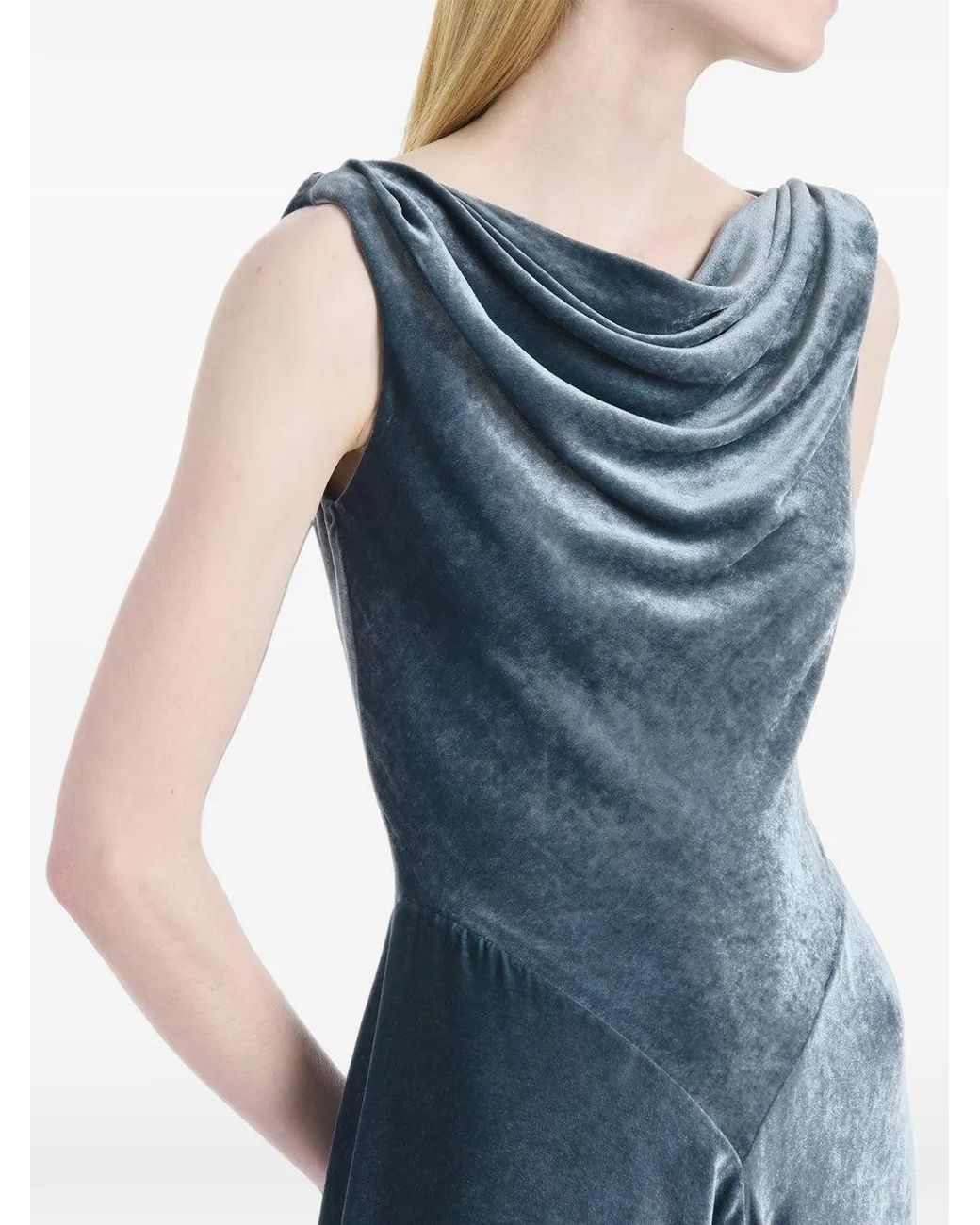 Altuzarra Blue Drina Velvet Maxi Dress