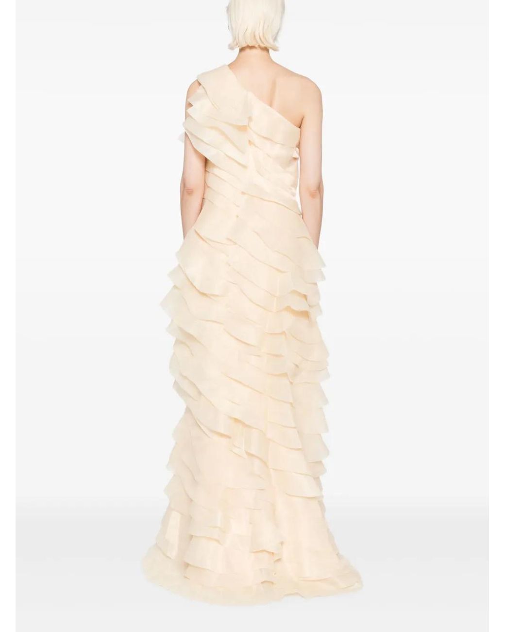 Saiid Kobeisy Natural Layered Organza Dress