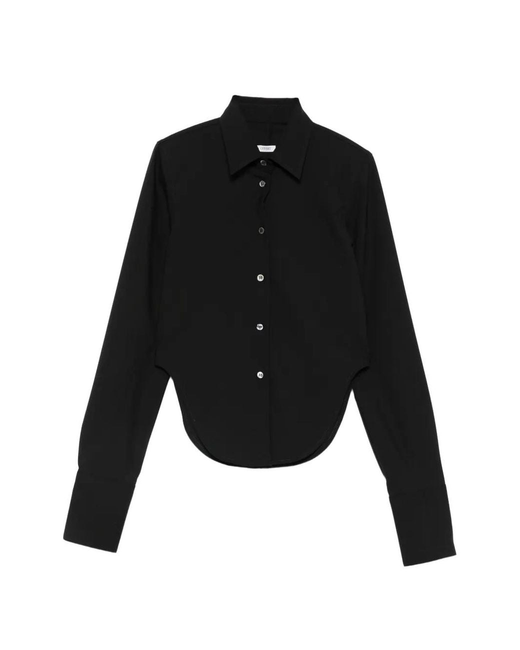 Covert Black Curved-Hem Shirt