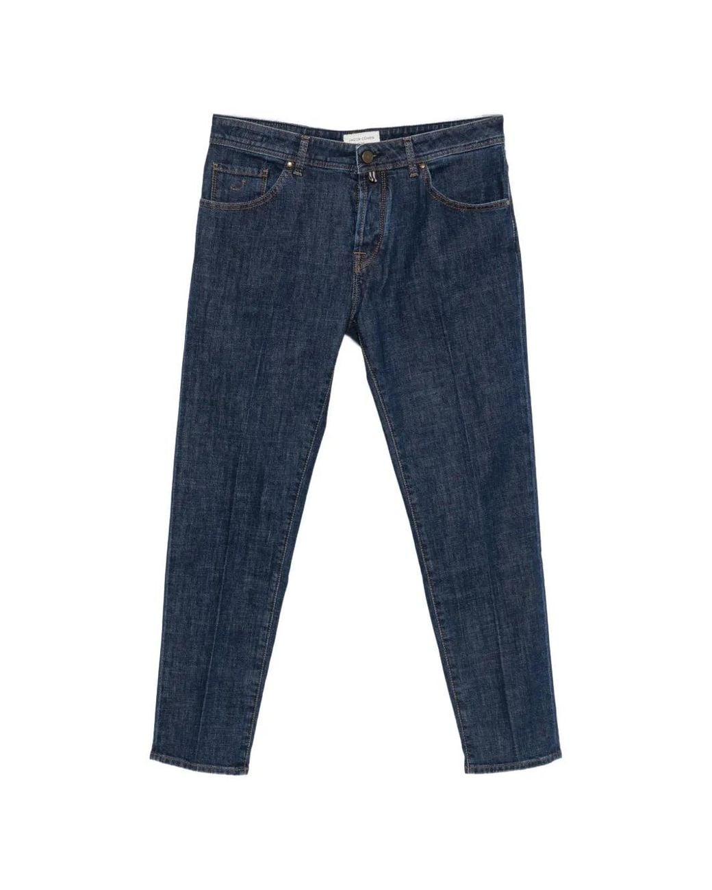 Jacob Cohen Blue Scott Slim-Fit Cropped Jeans for men