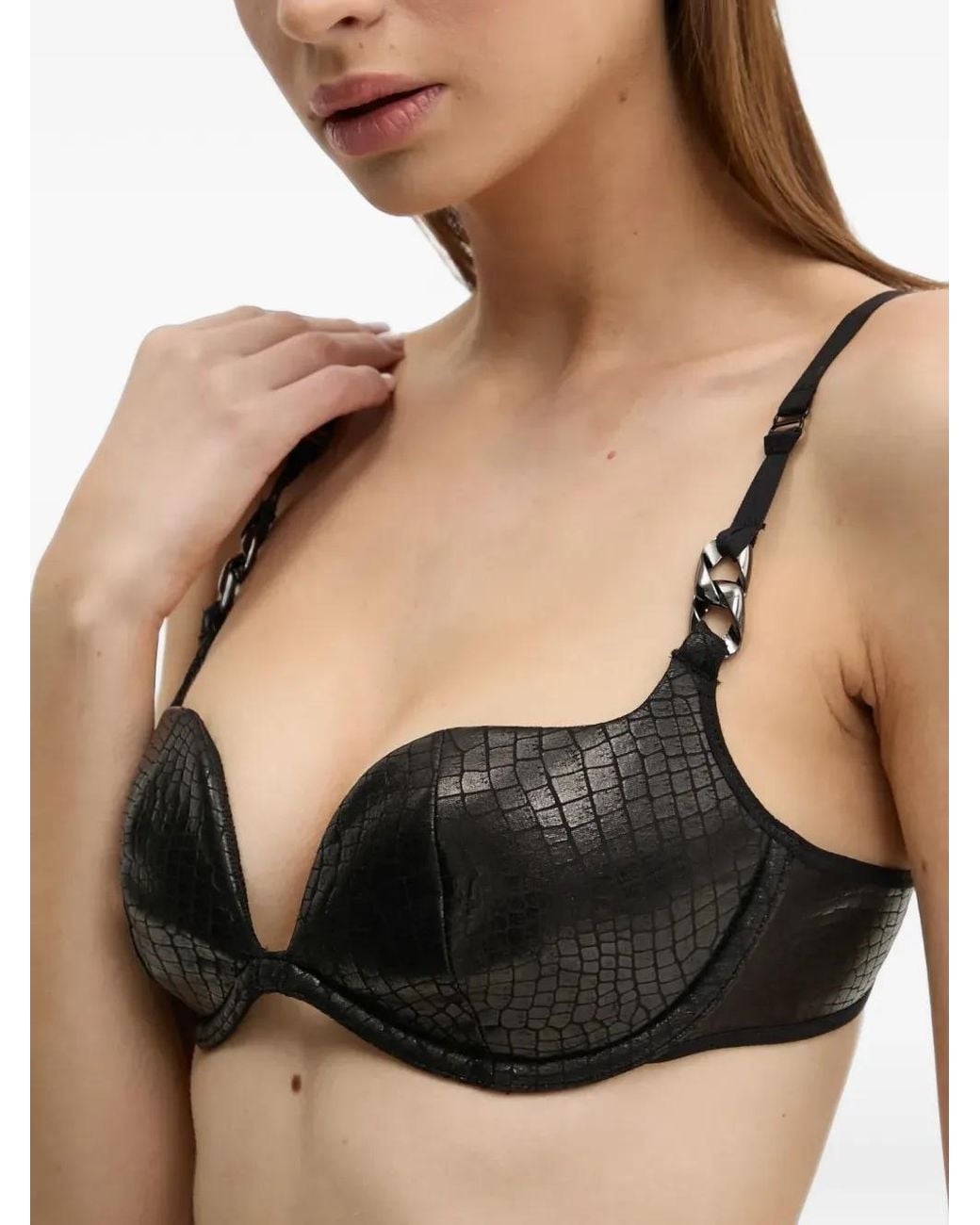 Chantelle Black Embossed-Effect Bra