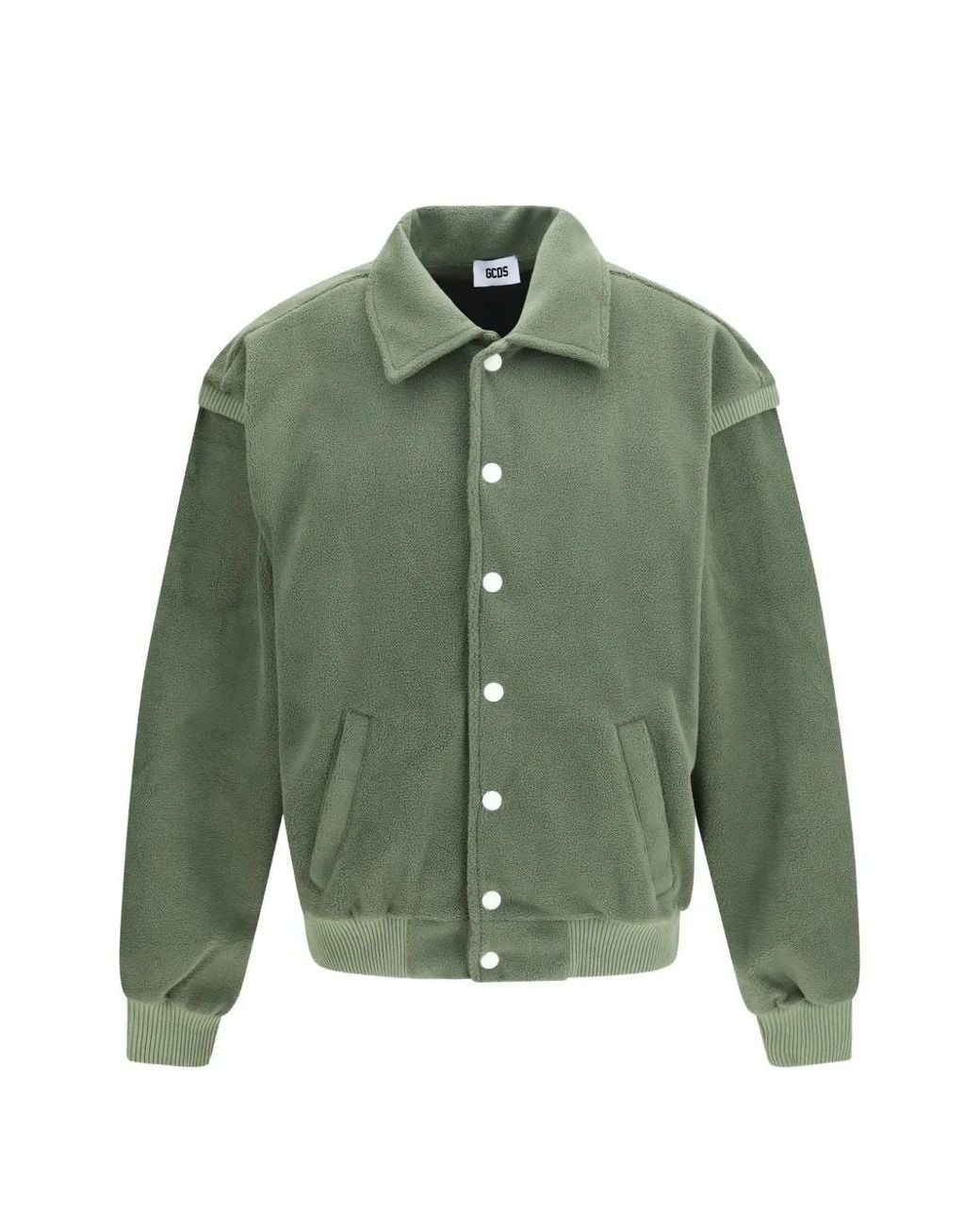 Gcds Green Logo-Embroidered Bomber Jacket for men
