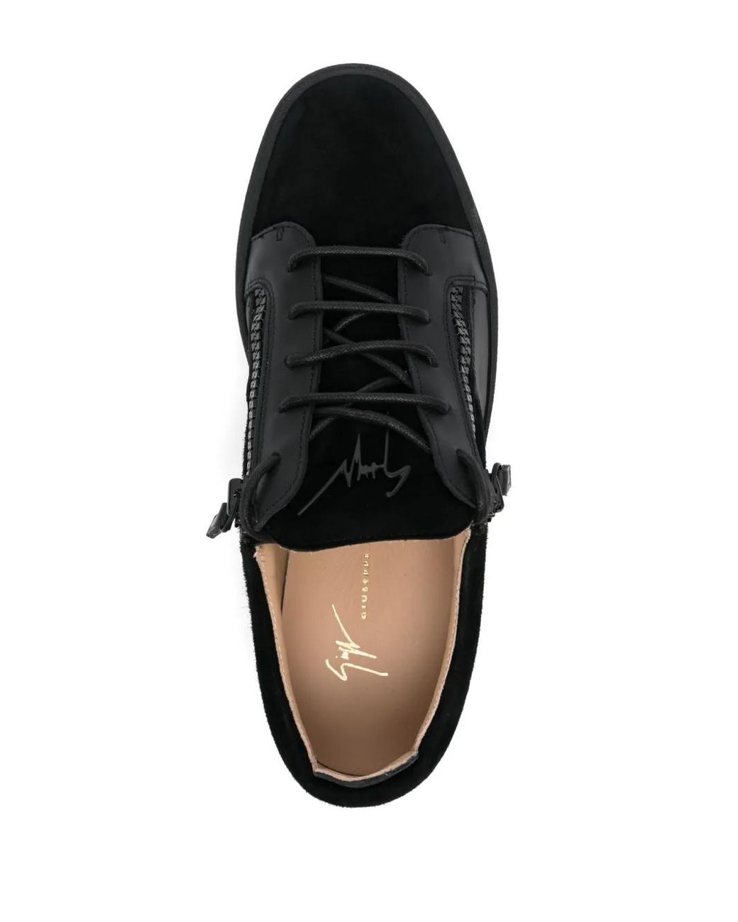 Giuseppe Zanotti Black Frankie Double-Zip Low-Top Sneakers for men