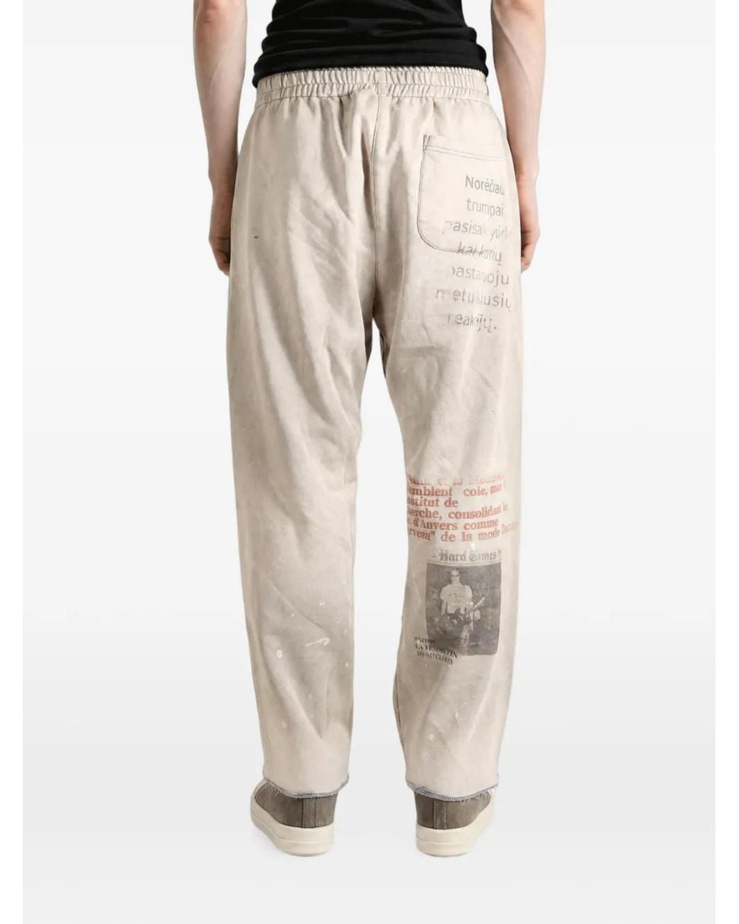 SAITOS Natural Sword Graphic-Print Raw-Cut Track Pants