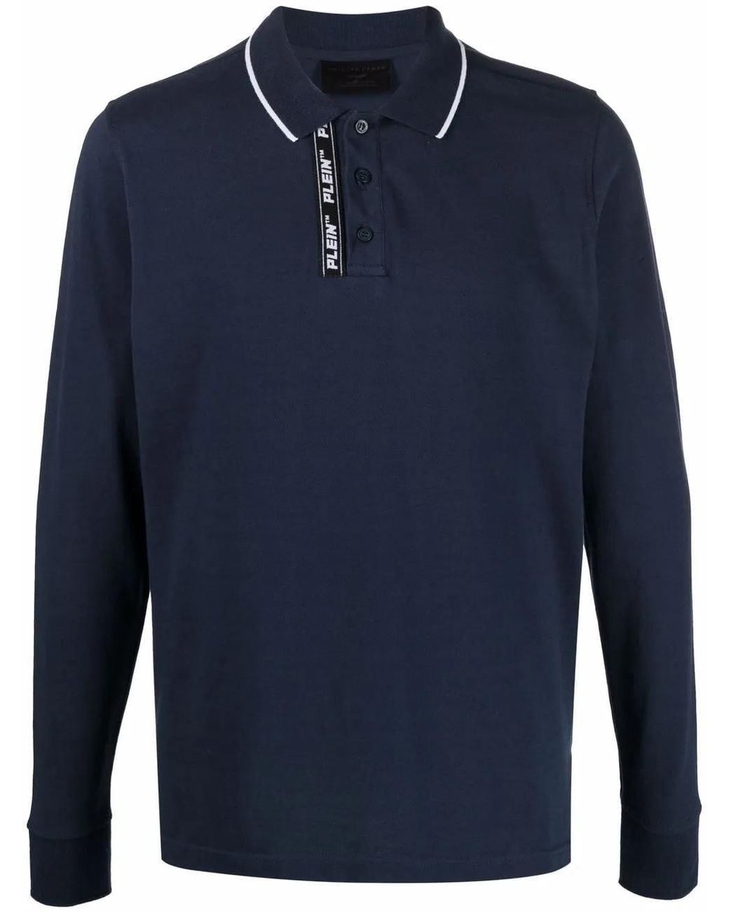 Philipp Plein Blue Logo Embroidered Polo Shirt for men