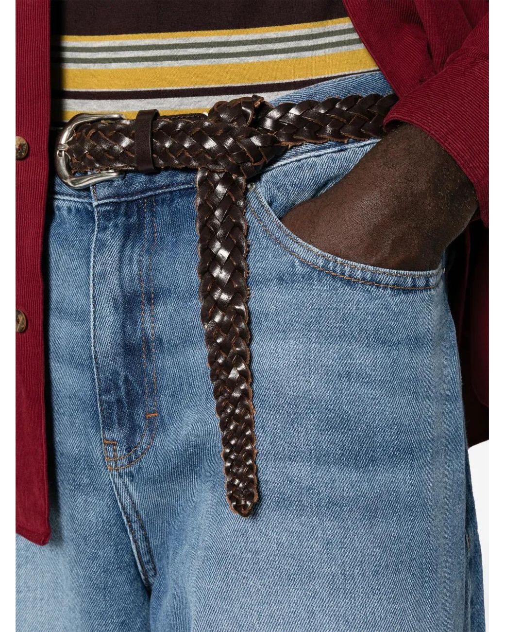 Les Deux Blue Faded Wide-Leg Jeans for men