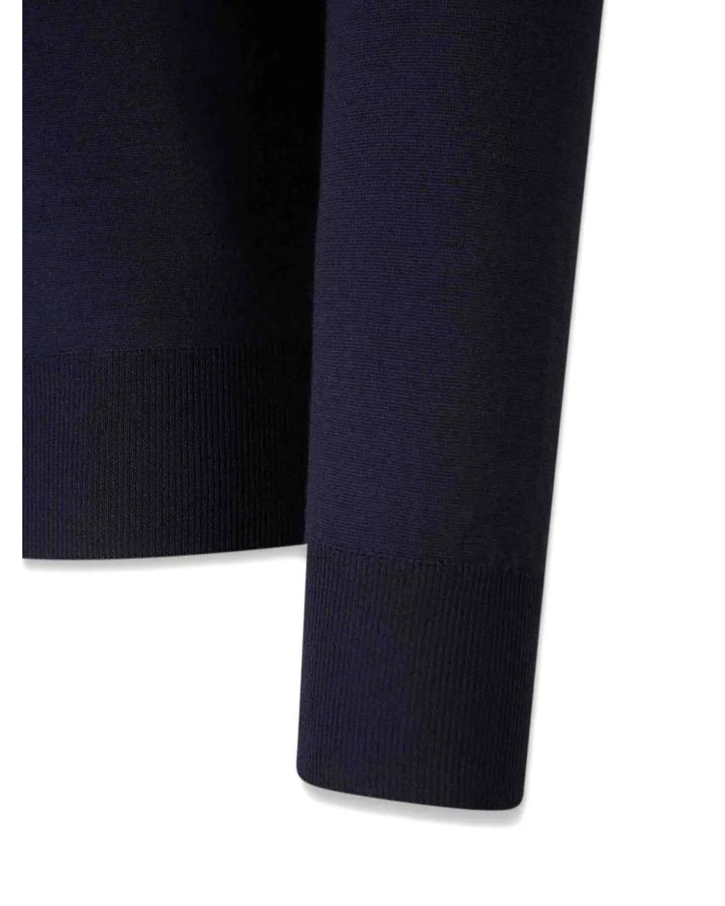 Canali Blue Round-Neck Long-Sleeve Sweater for men