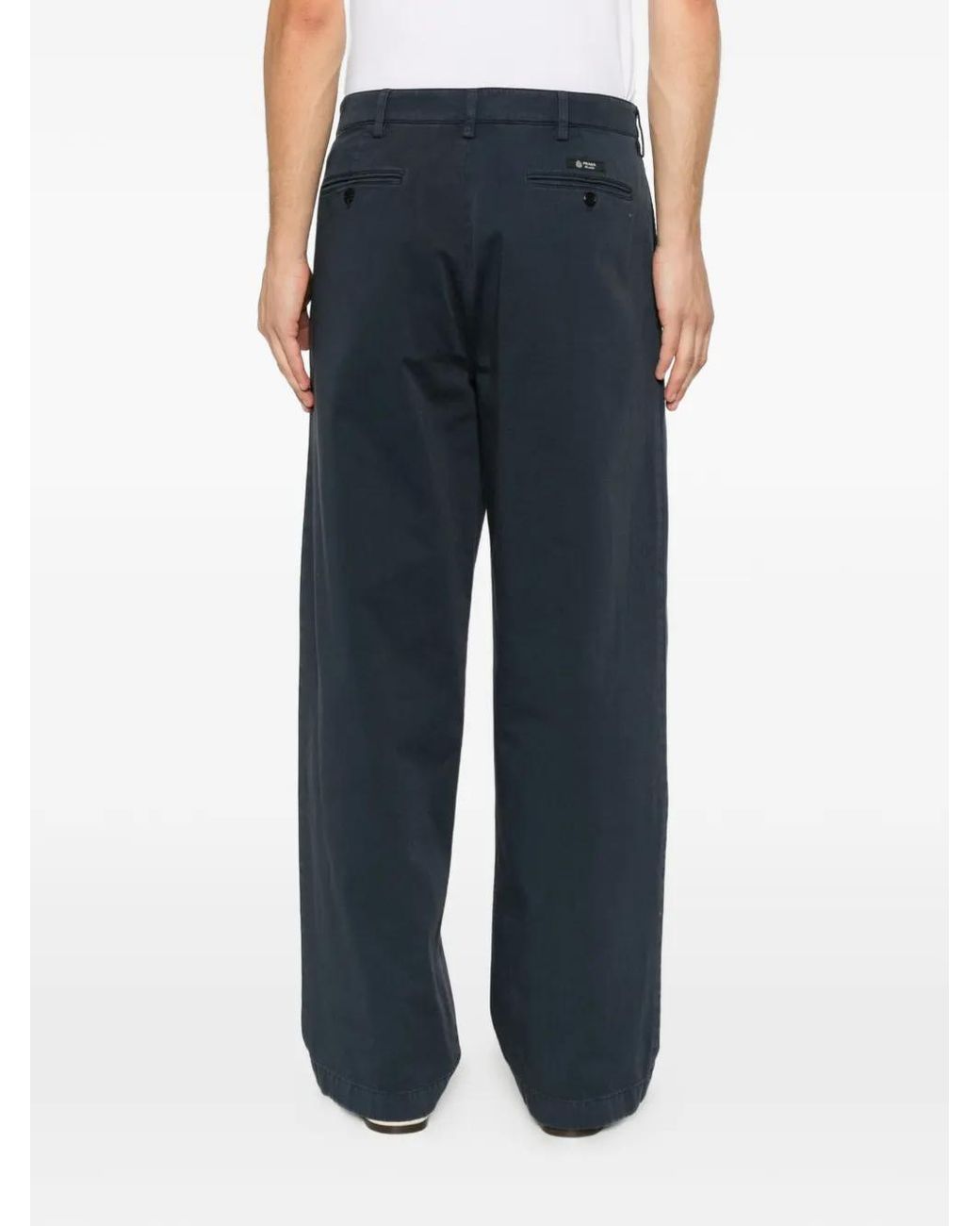 Prada Blue Pleated-Detail Trousers for men