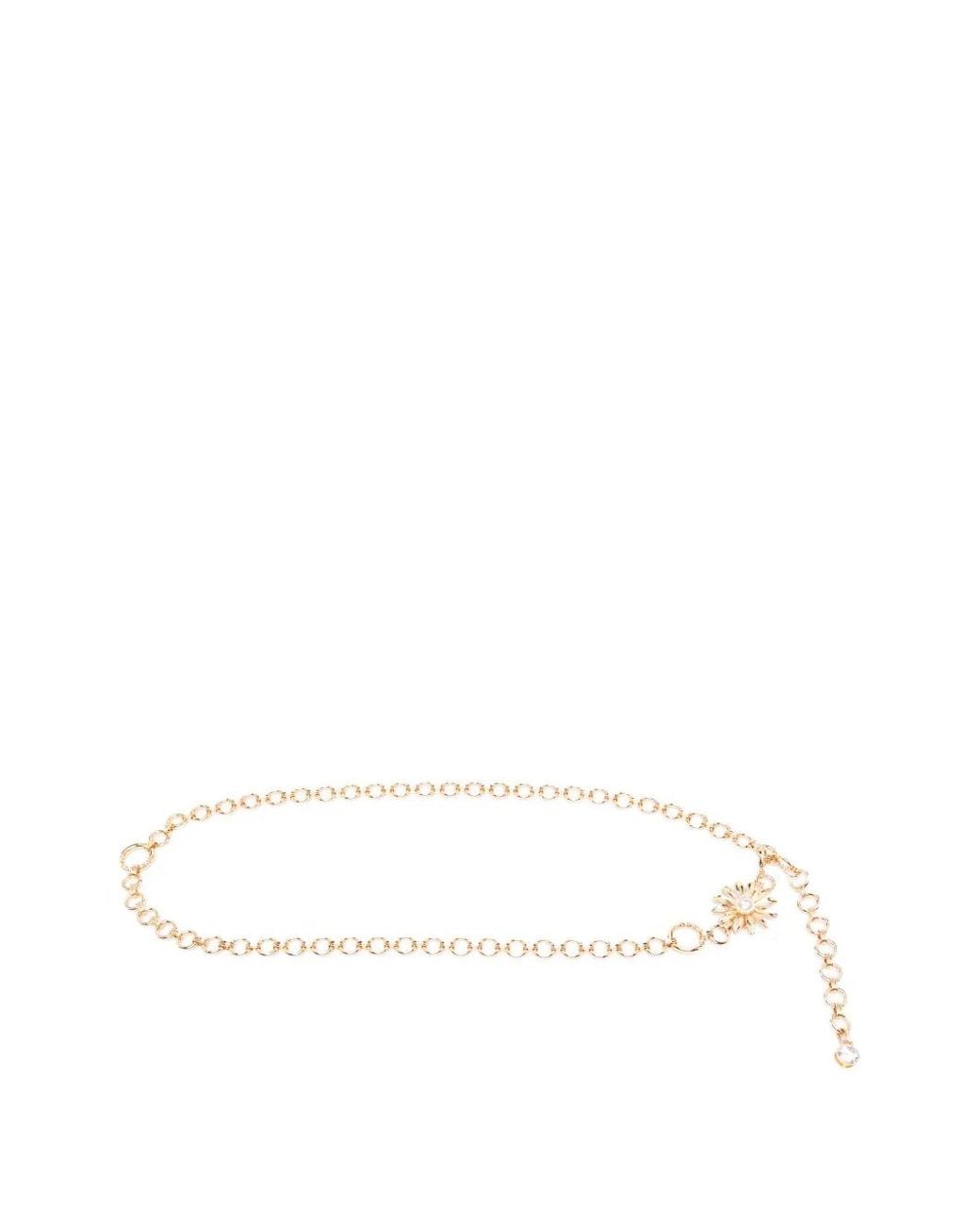 Maje Natural Chain Belt With Flowers