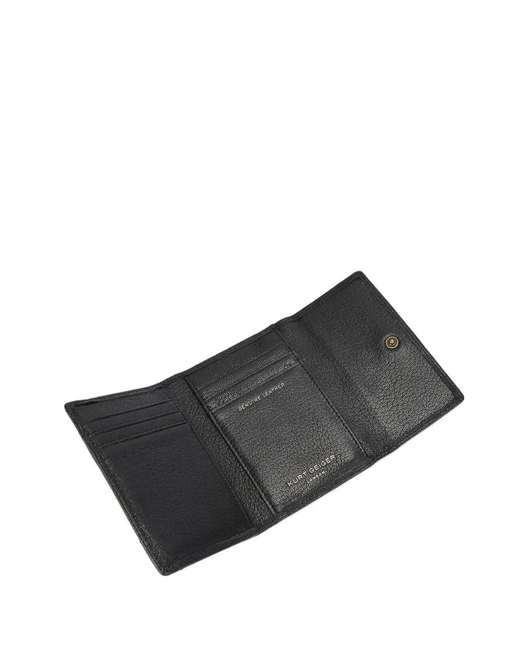 Kurt Geiger Black Quilted Eagle Plaque Card Holder
