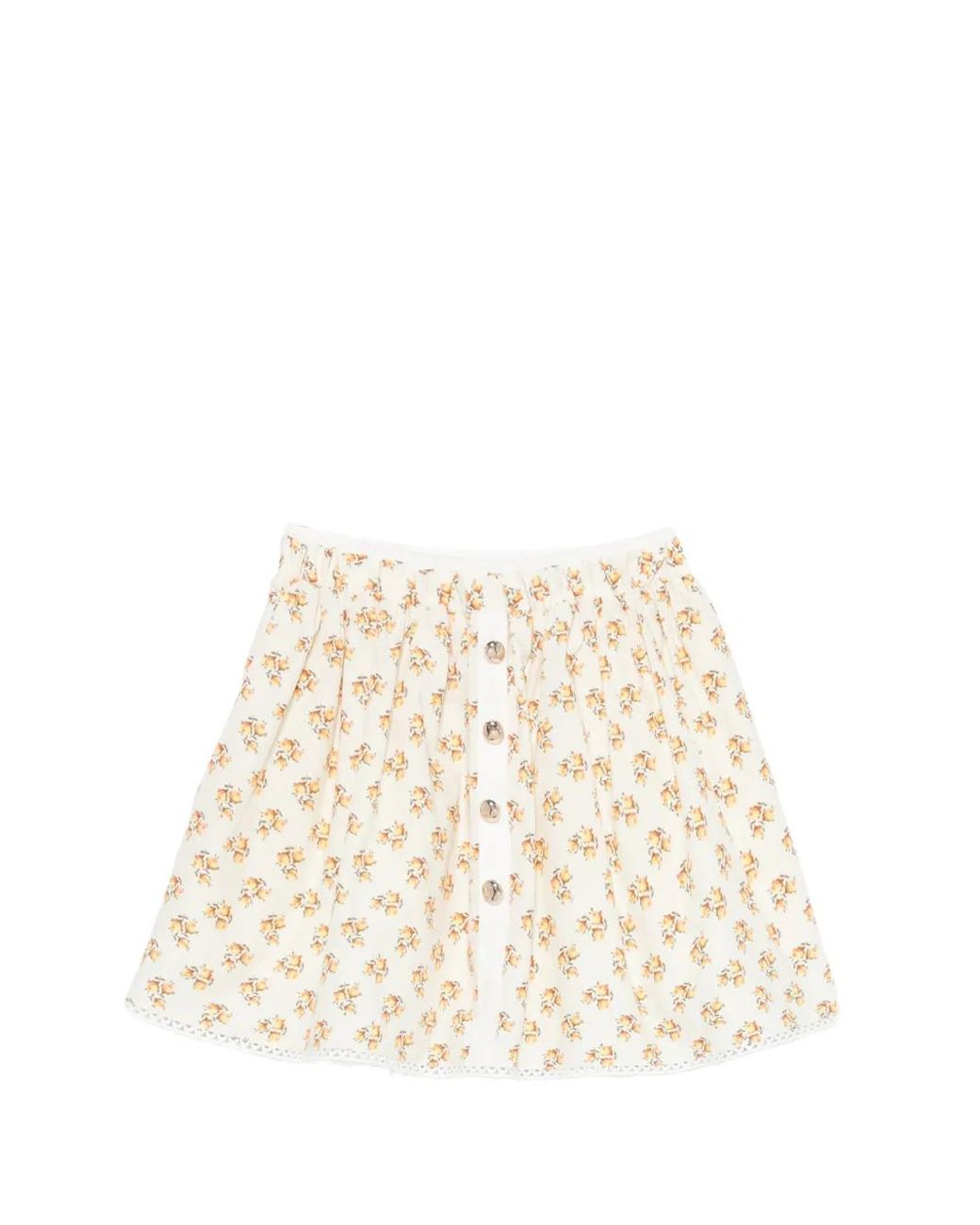 Maje Natural Printed Skirt With Rickrack Trim
