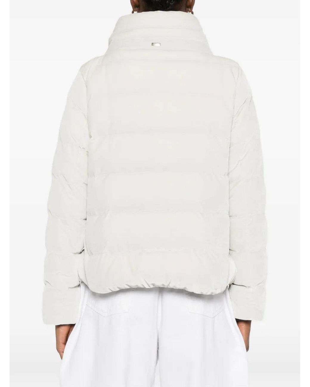Herno White Funnel-Neck Puffer Jacket