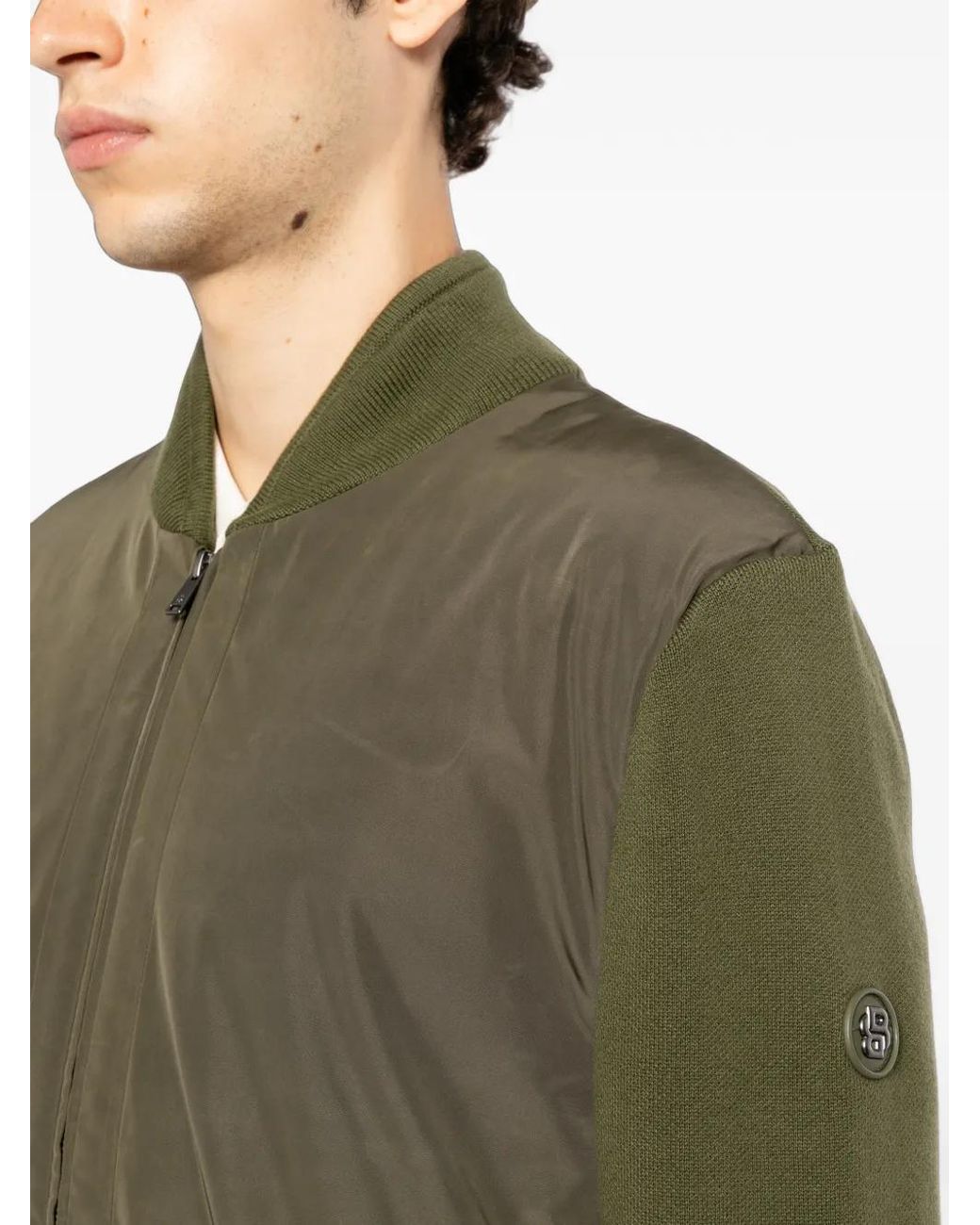 Boss Green Contrast-Sleeve Bomber Jacket for men