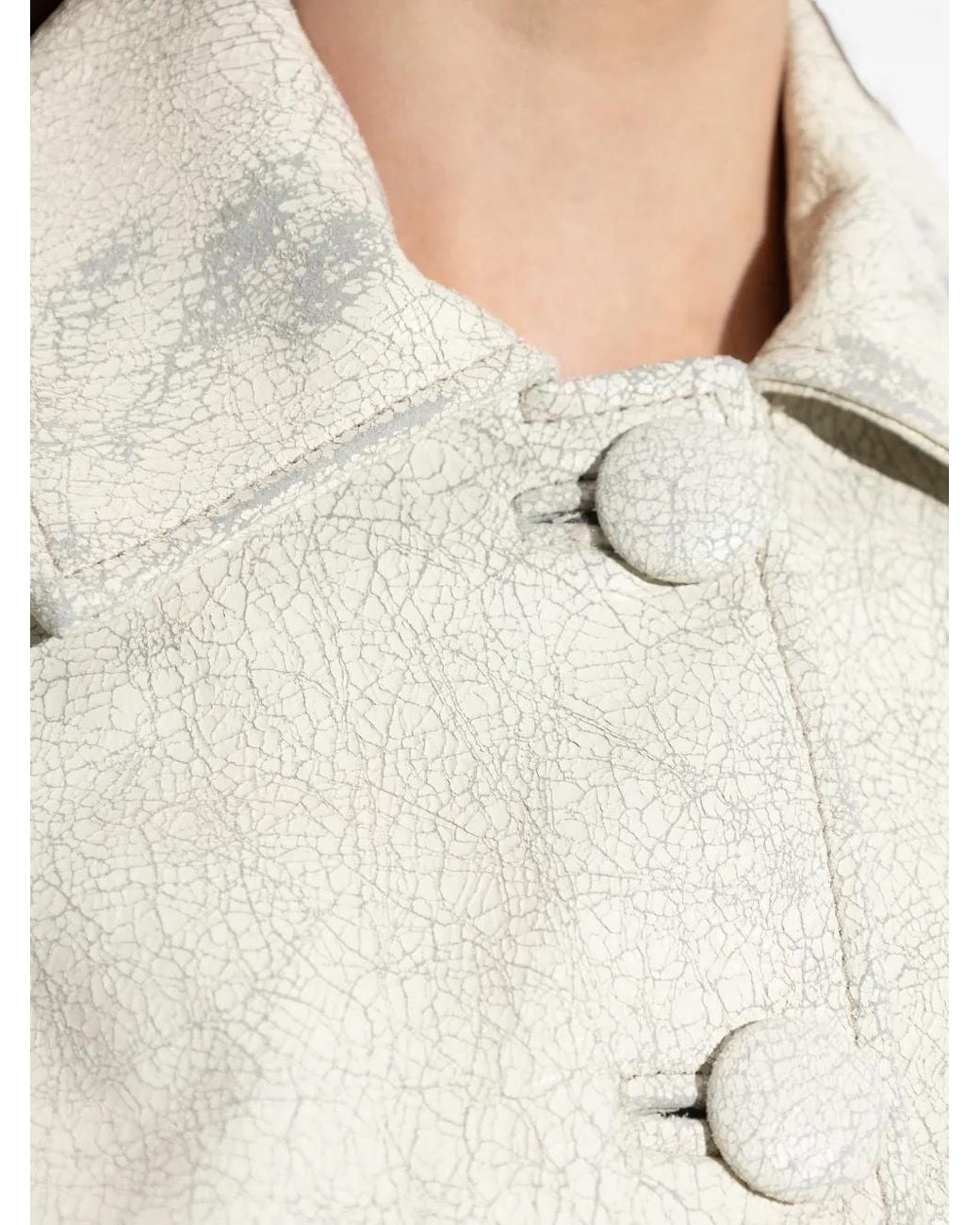 DIESEL White Cropped Cocoon Jacket