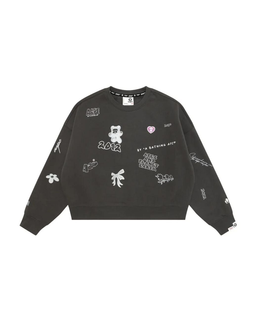 A Bathing Ape Black Appliqué Graphic Sweater