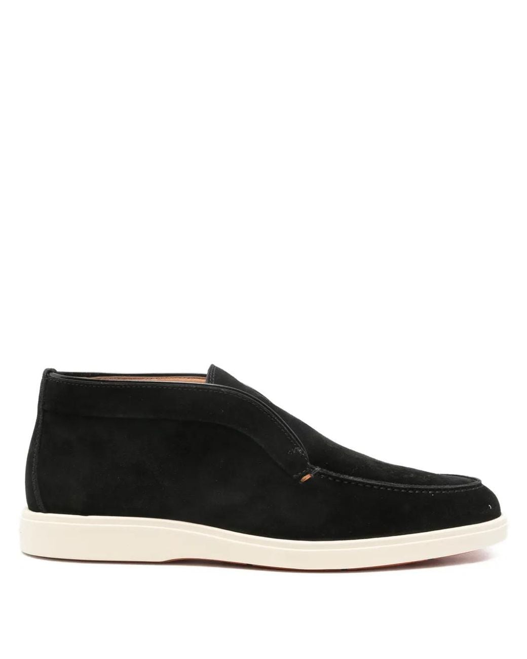 Santoni Black Suede Desert Boots for men