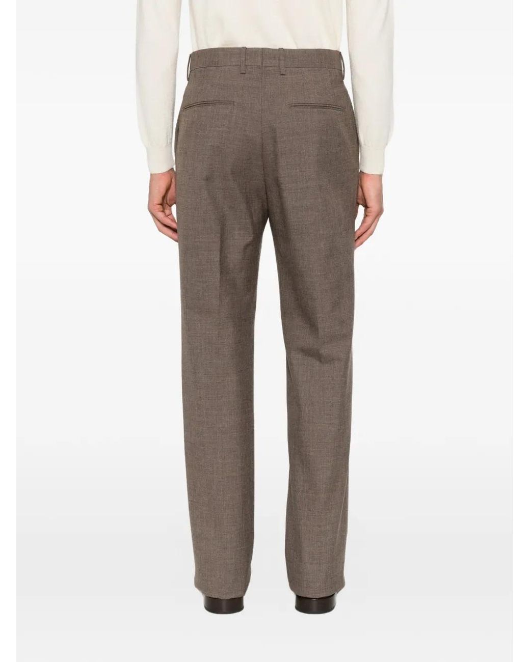 Tagliatore Gray Straight-Leg Tailored Trousers for men