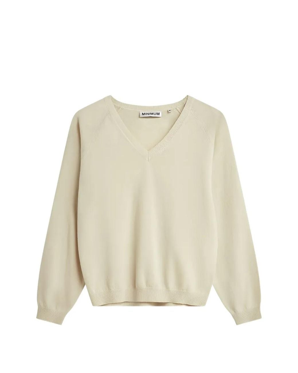 Minimum Natural Minna V-Neck Sweater