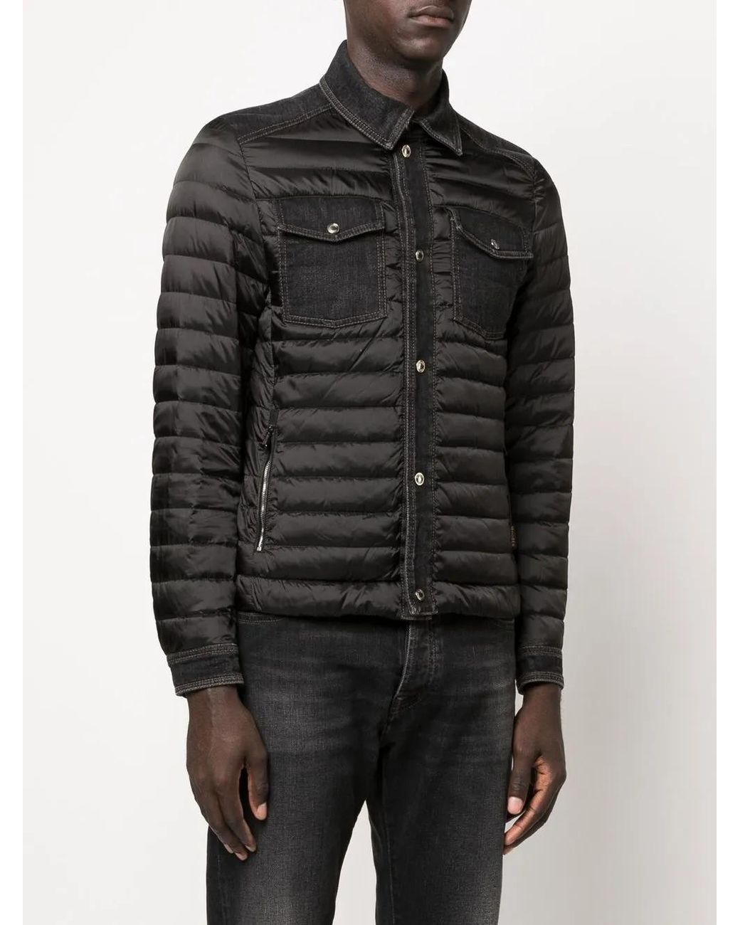 Moorer Black Mougi Quilted Down Jacket for men