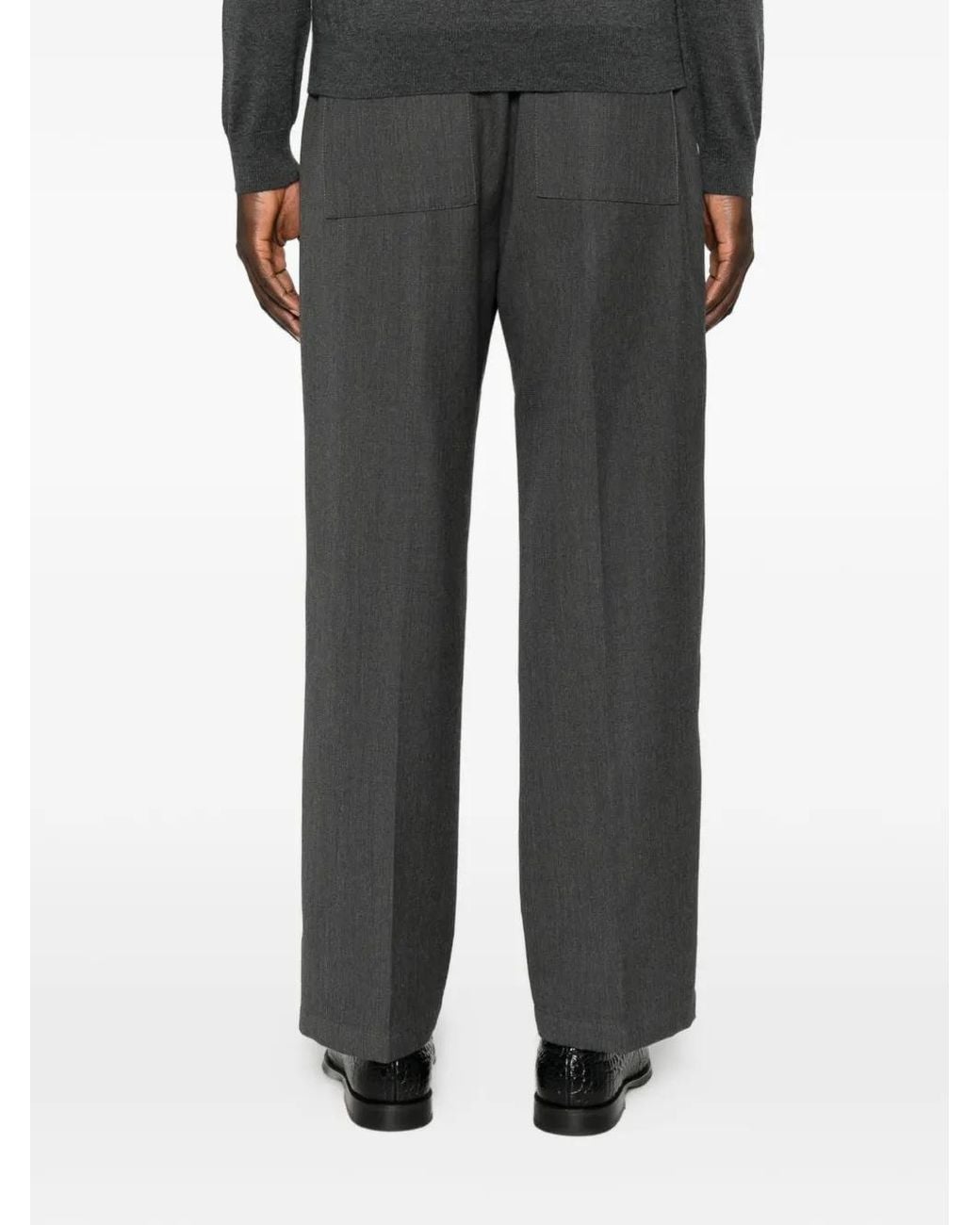 Costumein Gray John Belted Straight-Leg Trousers for men