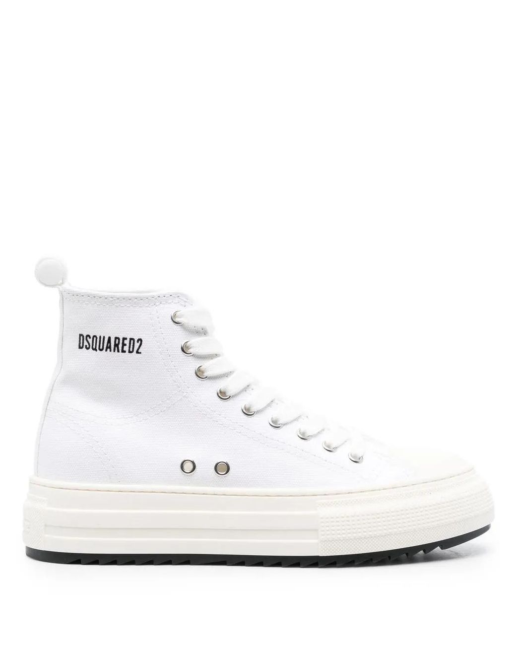 DSquared² White Berlin Platform-Sole High-Top Sneakers