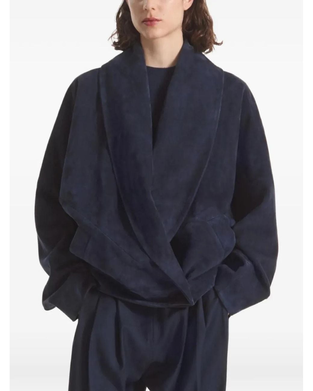 Co. Blue Suede Wrap Jacket