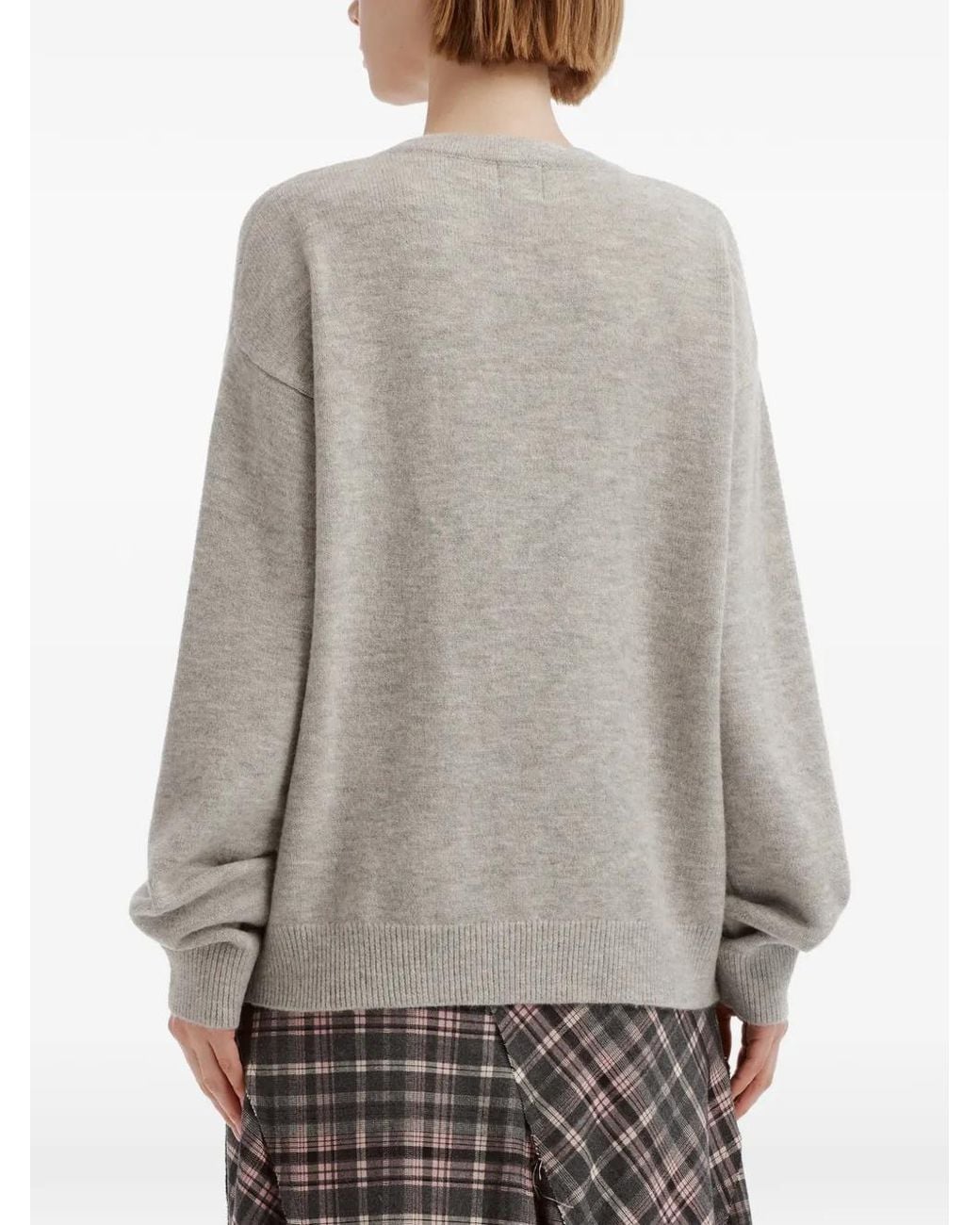 B+ AB Gray Graphic-Patch Sweater