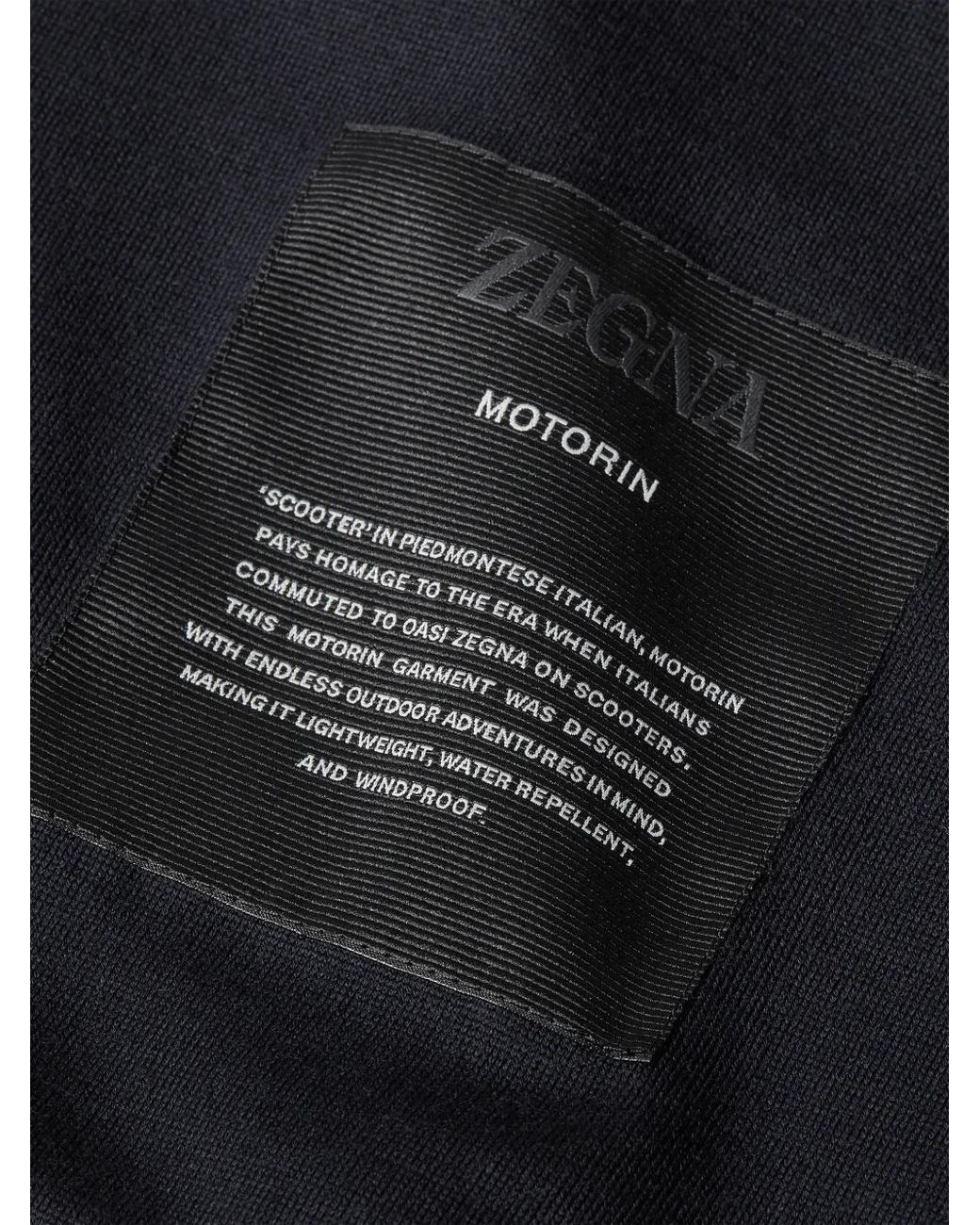 Zegna Blue Microfiber Motorin 300Cc Car Coat for men