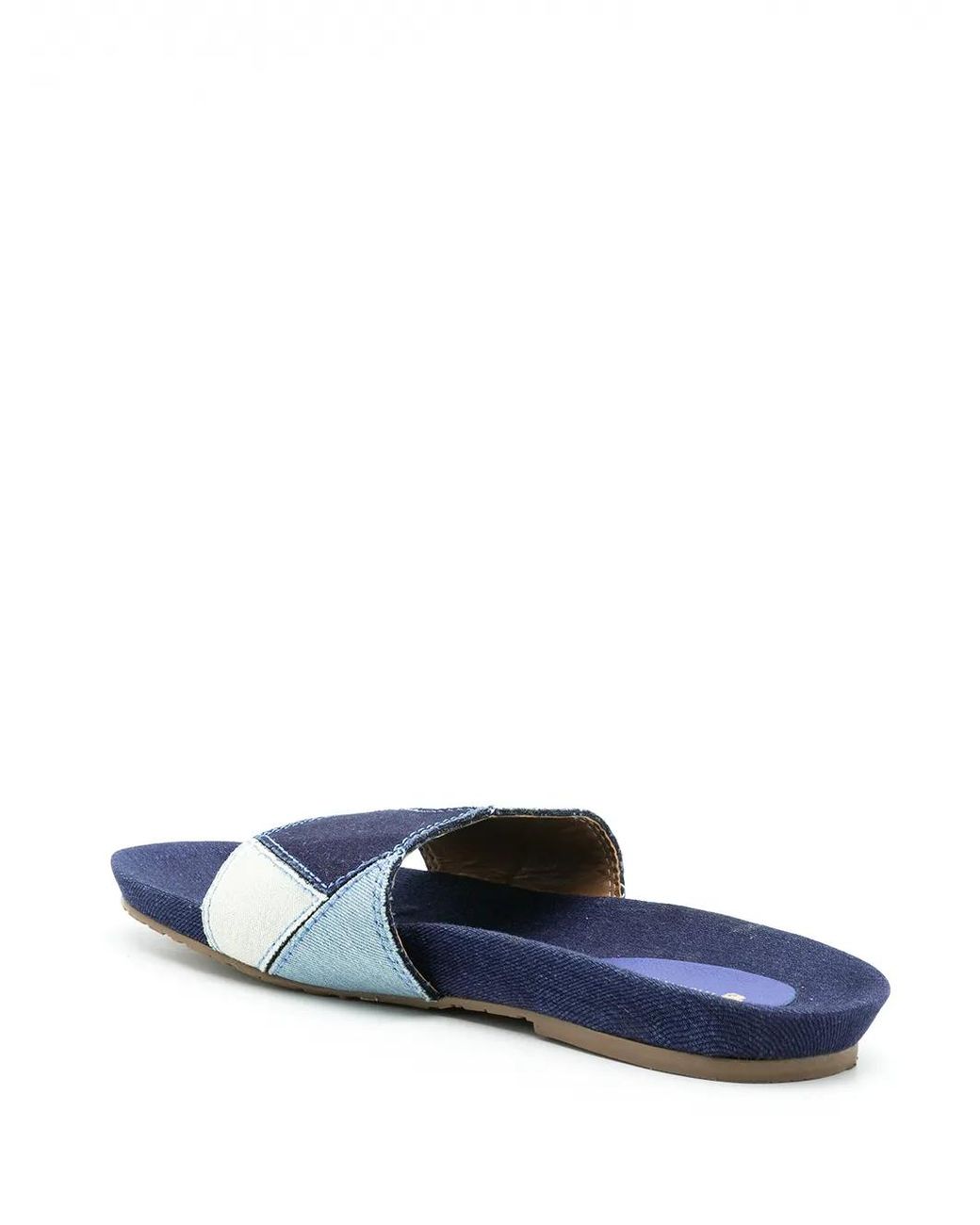 Amir Slama Blue Patchwork Slides