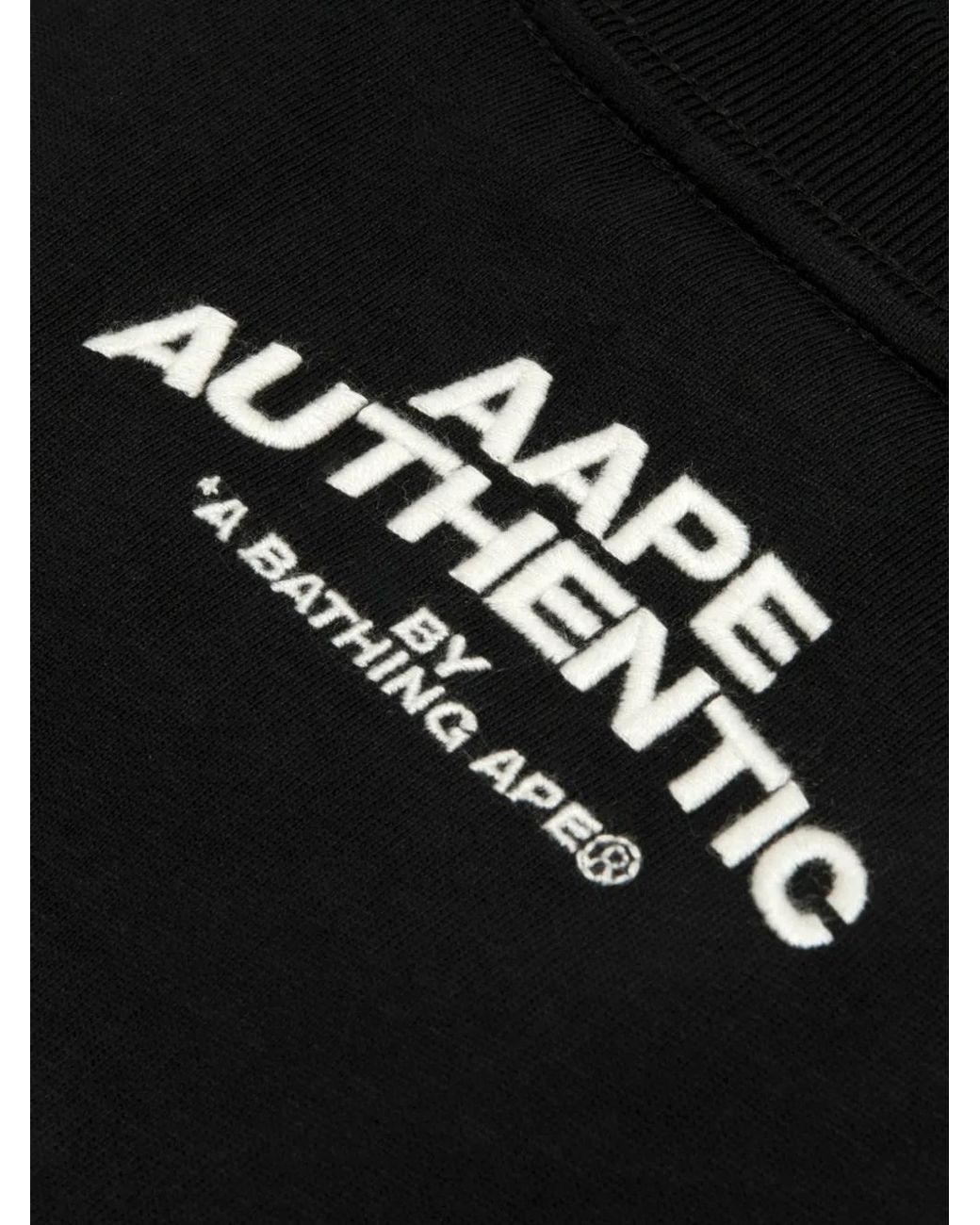 Aape By A Bathing Ape Black Letter-Patch T-Shirt for men