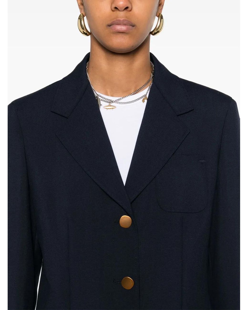 Max Mara Blue Single-Breasted Blazer