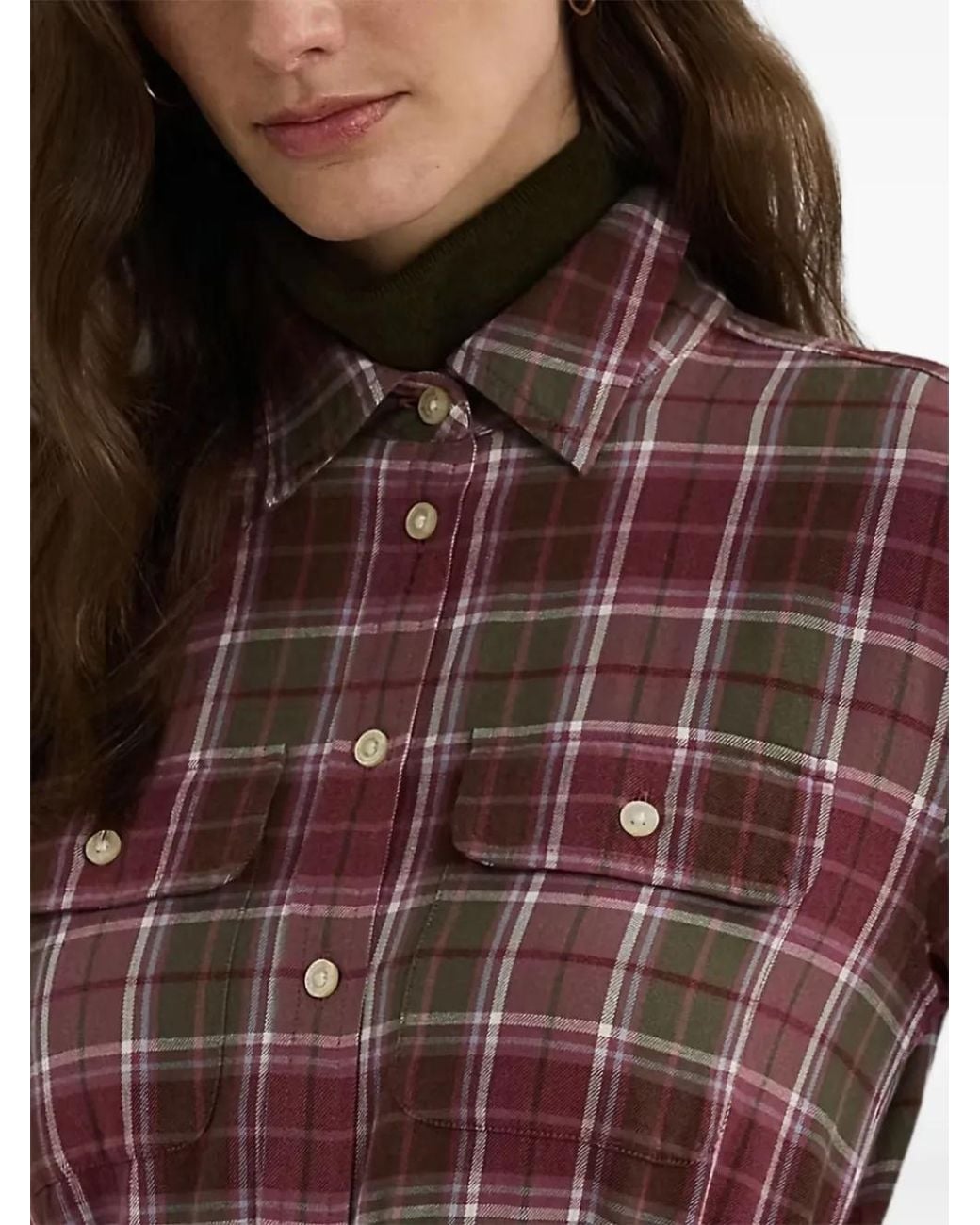 Ralph Lauren Red Plaid Button-Up Shirt Dress
